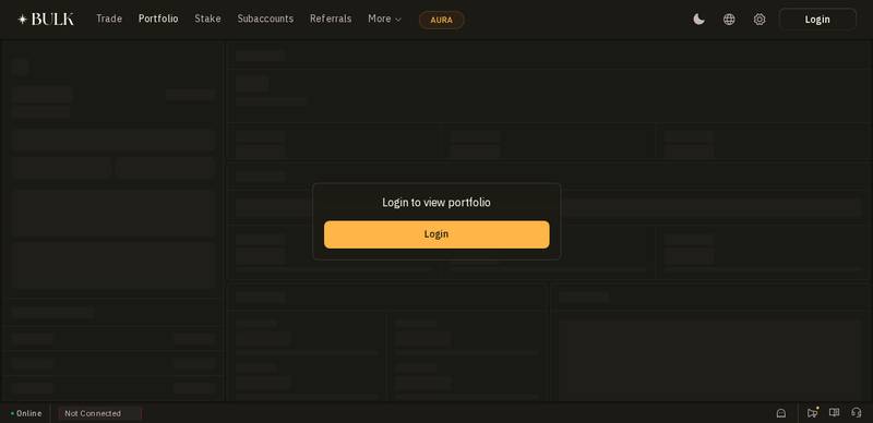 BULK portfolio page requiring login