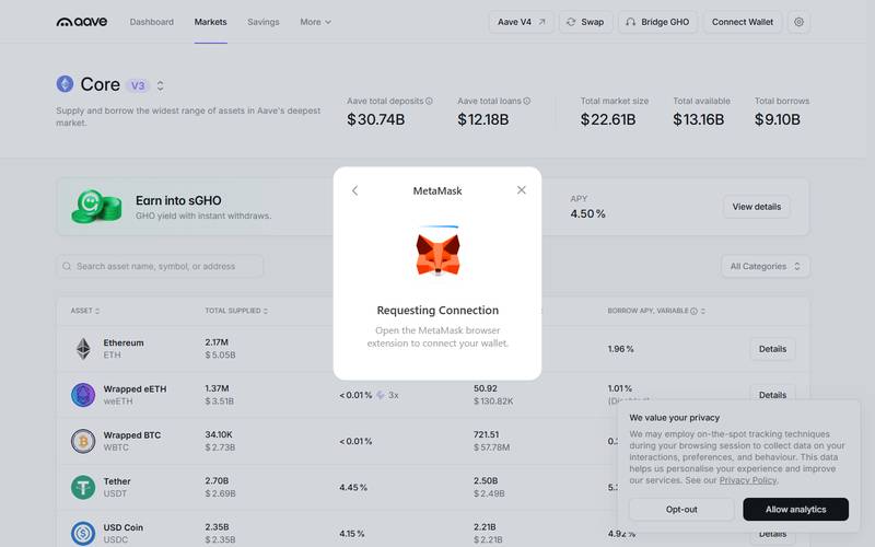 Aave V4 Wallet Connection