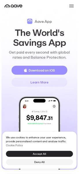 Aave Mobile Interface