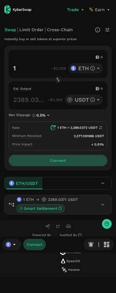 KyberSwap Mobile Interface